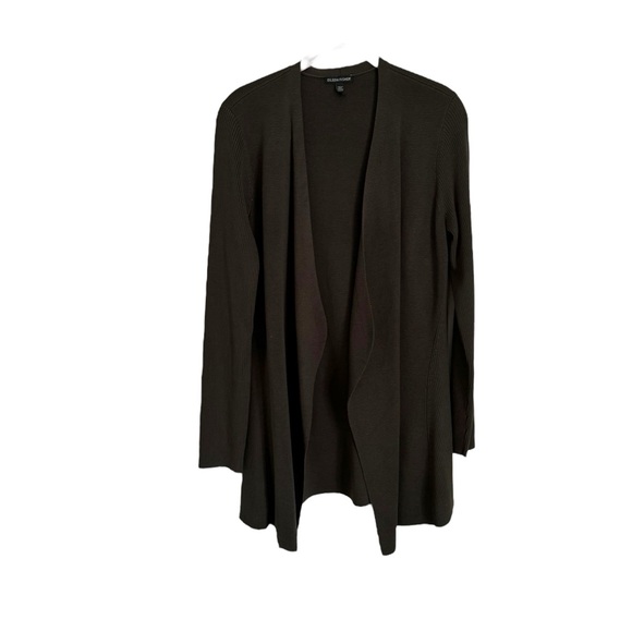 Eileen Fisher Angle Front Silk Blend Cardigan SZ M - Picture 4 of 7